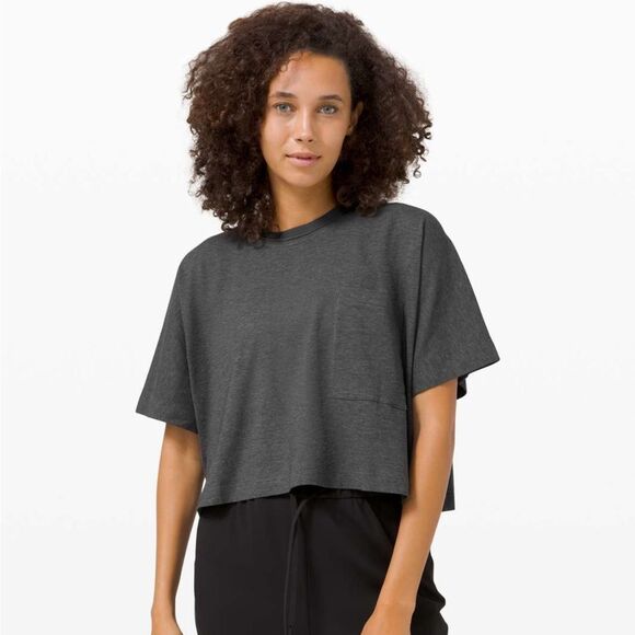 Lululemon Check the Box Short Sleeve Heathered Graphite Grey 6 - Picture 1 of 6